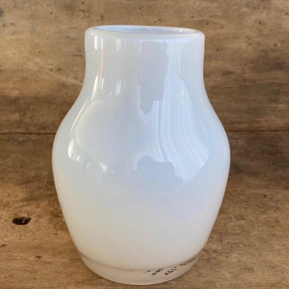 West Elm White Glass Vase